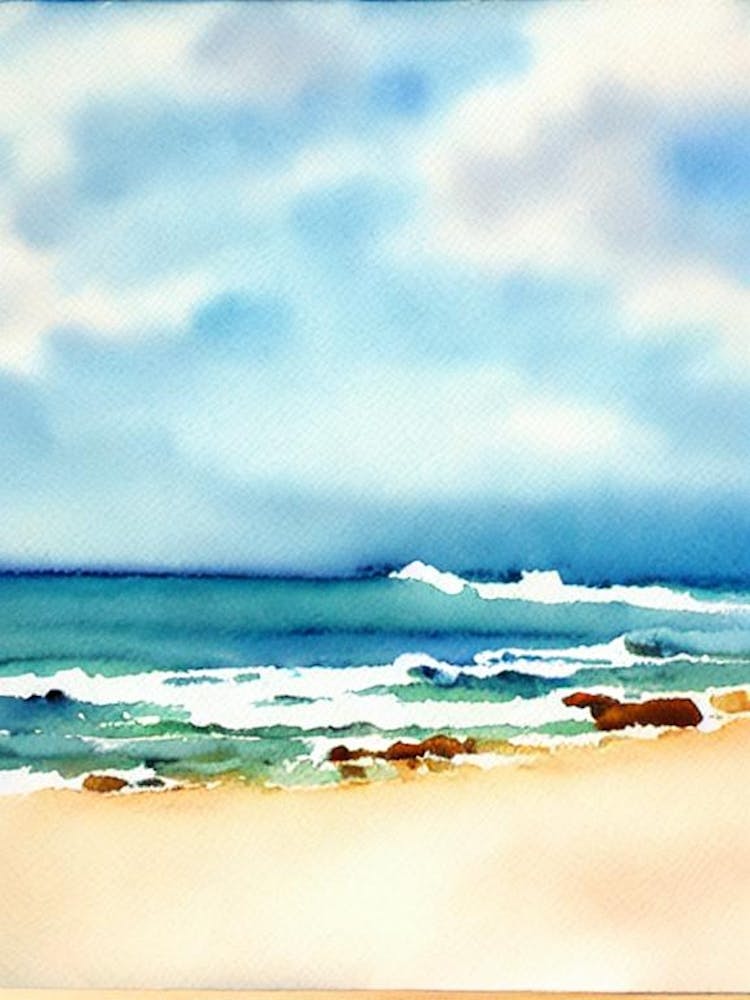 Coogee Beach, Australia Watercolour