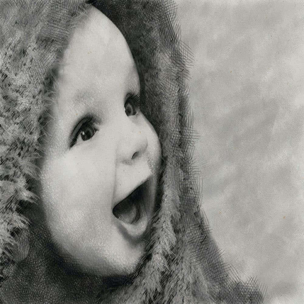Baby Sketch Black & White