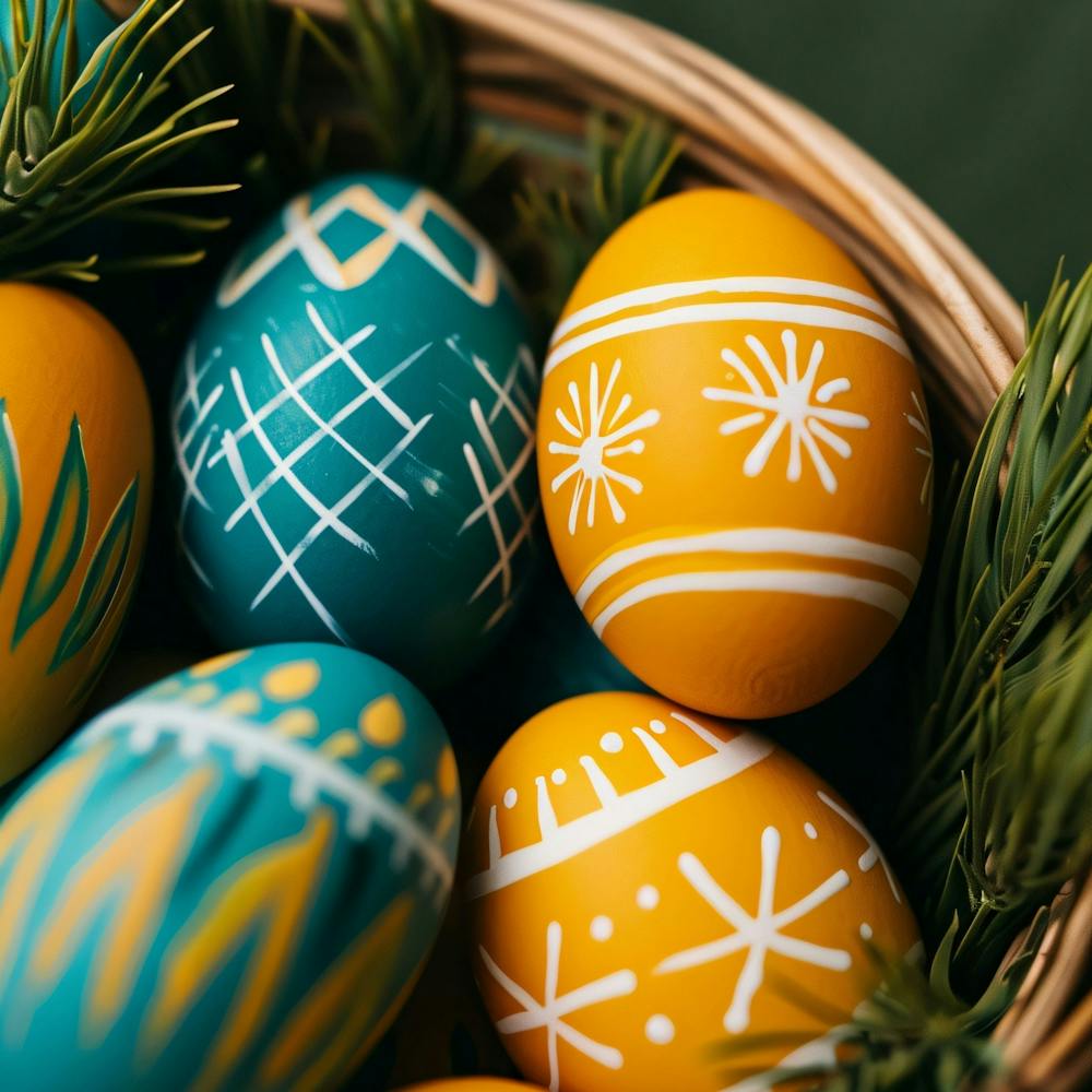 Easter Eggs In A Basket 2