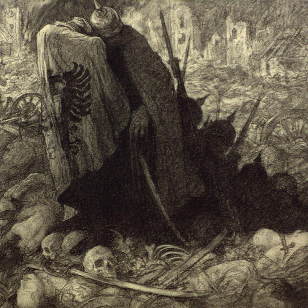 Two Men With Bowed Heads In Midst Of War Carnage (1919) By Wladyslaw Theodore Benda