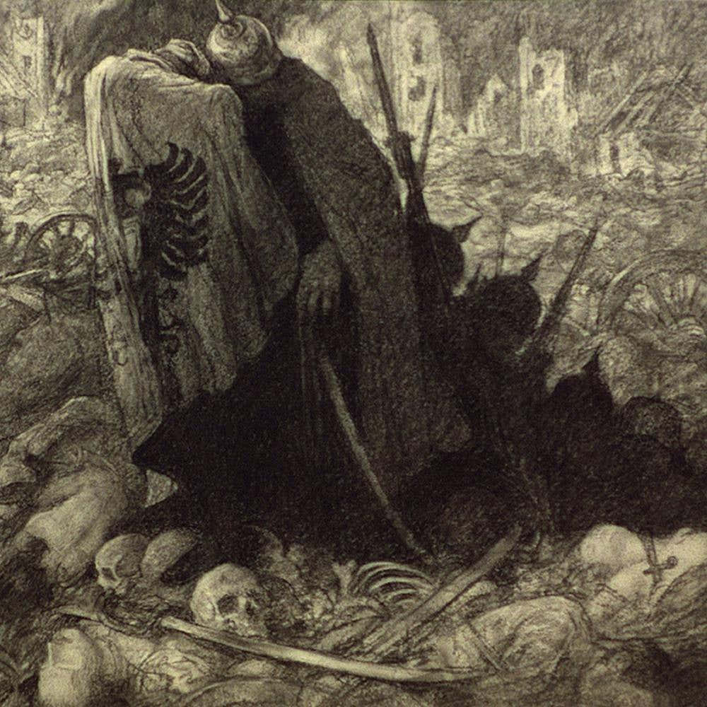 Two Men With Bowed Heads In Midst Of War Carnage (1919) By Wladyslaw Theodore Benda