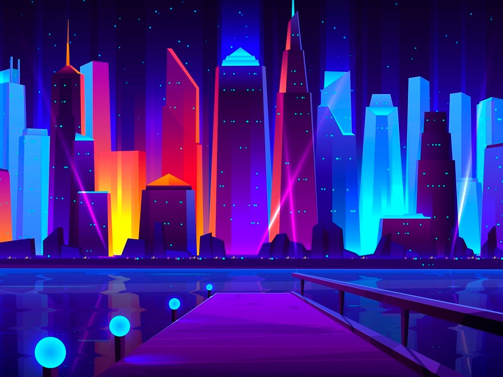 Synthwave Neon City - New York