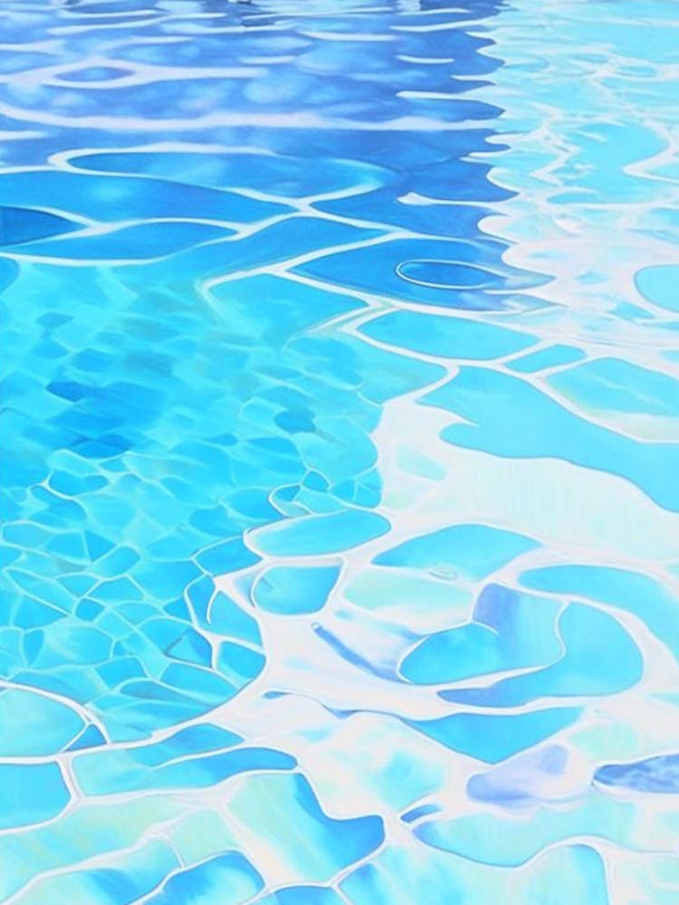 Swimming Pool Pattern Water Waterscape Marble Acrylic Painting 1
