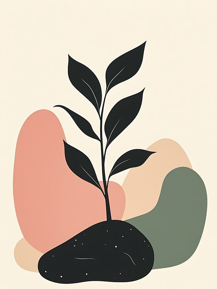 Minimalist Nature Art with Muted Tones