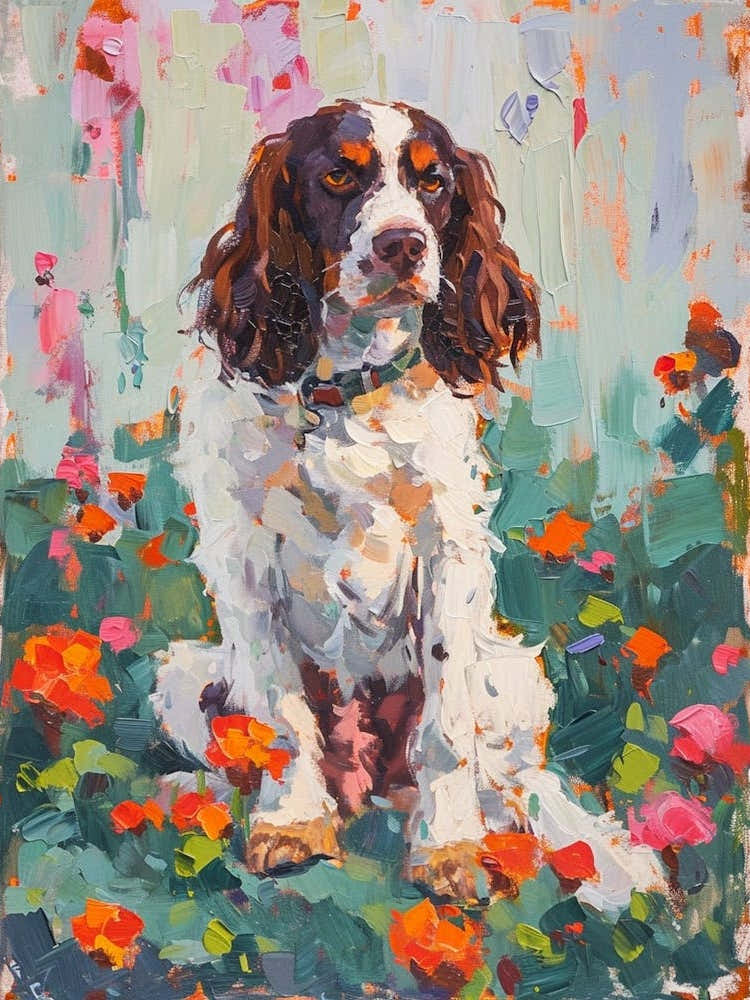 English Springer Spaniel Acrylic Painting 3