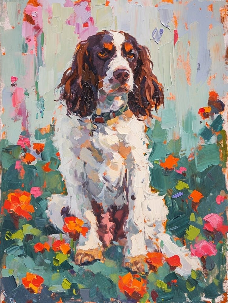 English Springer Spaniel Acrylic Painting 3
