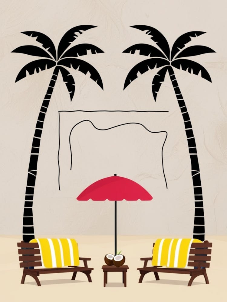 Palm Trees On The Beach