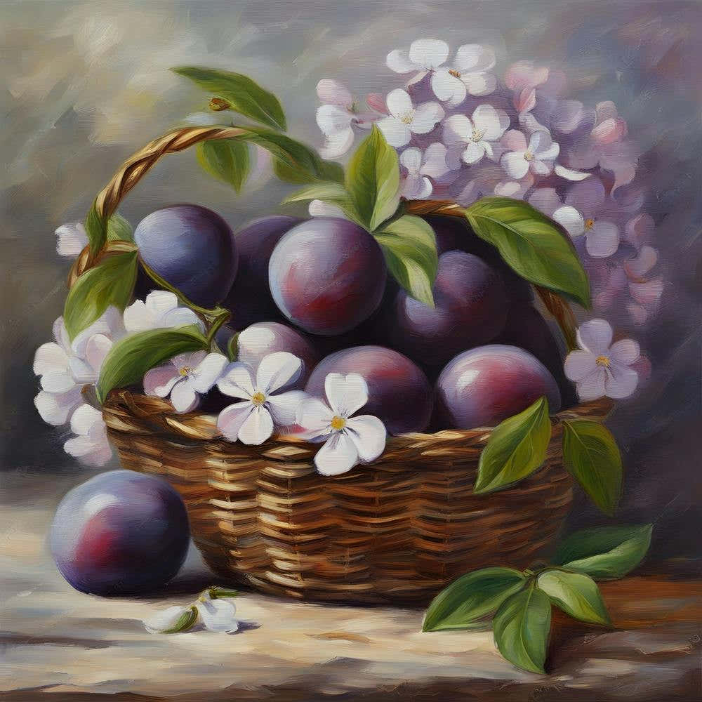 Plums In A Basket 1