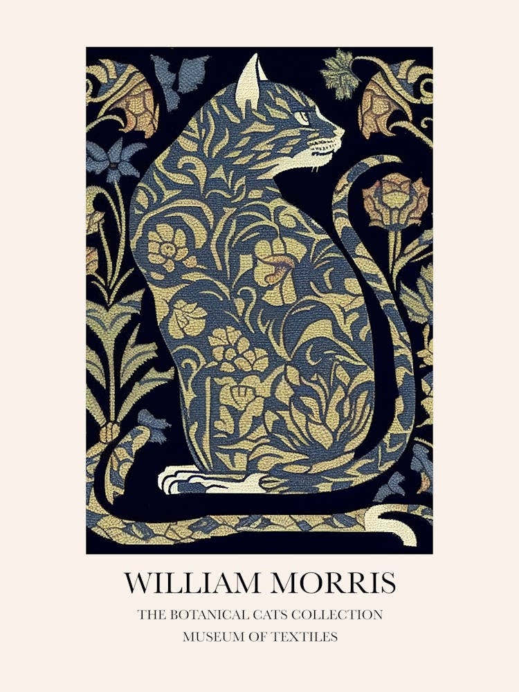 William Morris  Style Cats Textiles