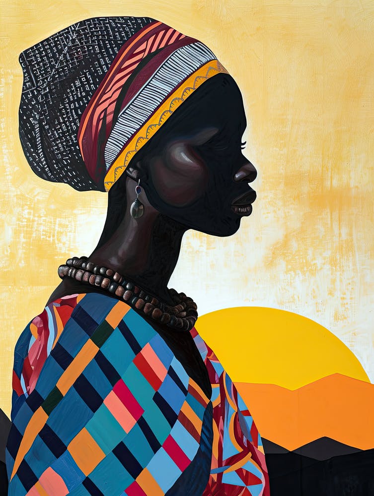 Africa Boho Art; Tribe Woman 3