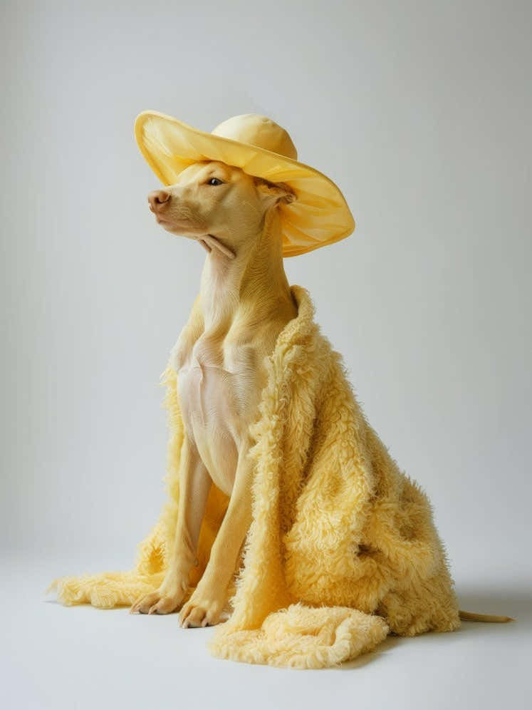 Yellow Dog In Hat