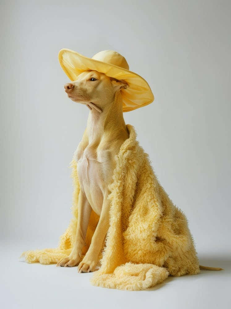 Yellow Dog In Hat