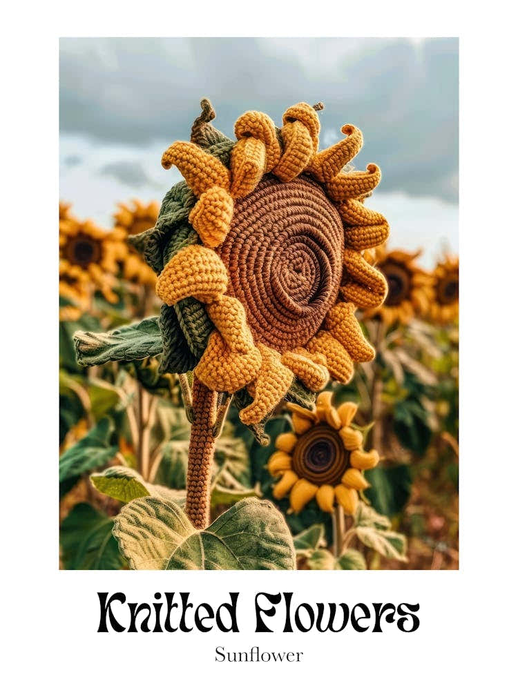 Knitted Flowers Sunflower