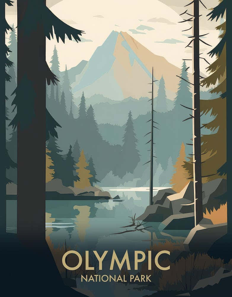 Olympic National Park Vintage Travel Poster 13