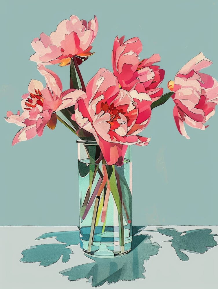 Pink Peonies In A Vase