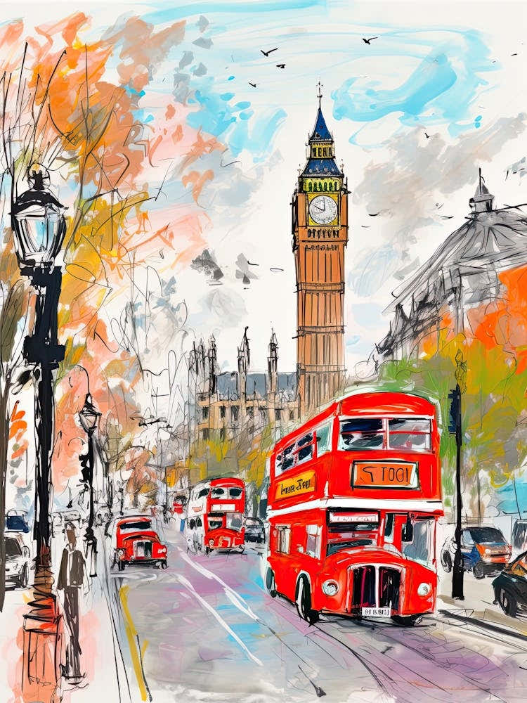 London, Dreamy Storybook Illustration 4