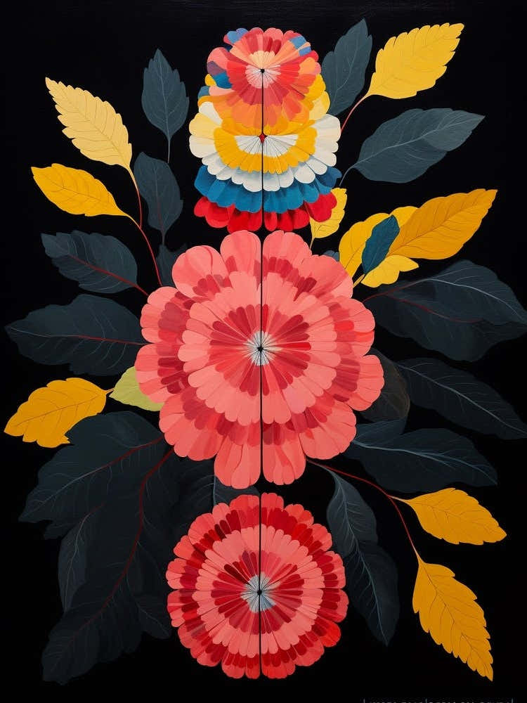 Celosia 2 Hilma Af Klint Inspired Flower Illustration