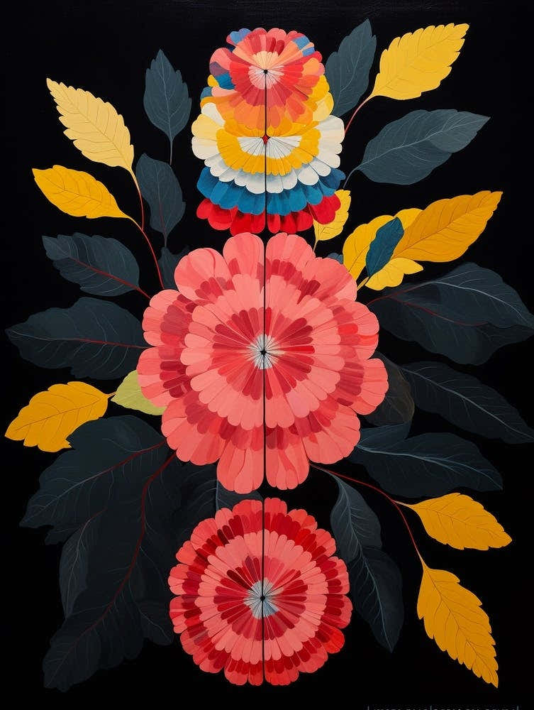 Celosia 2 Hilma Af Klint Inspired Flower Illustration