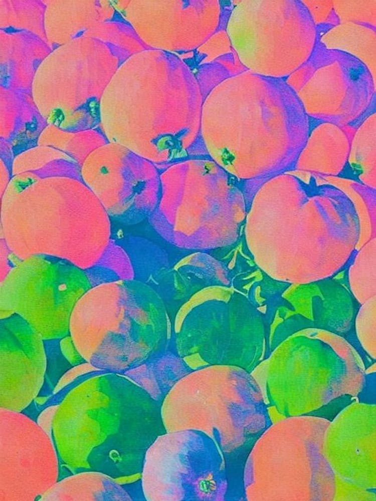 Cantaloupe 1 Risograph Retro Poster Fruit