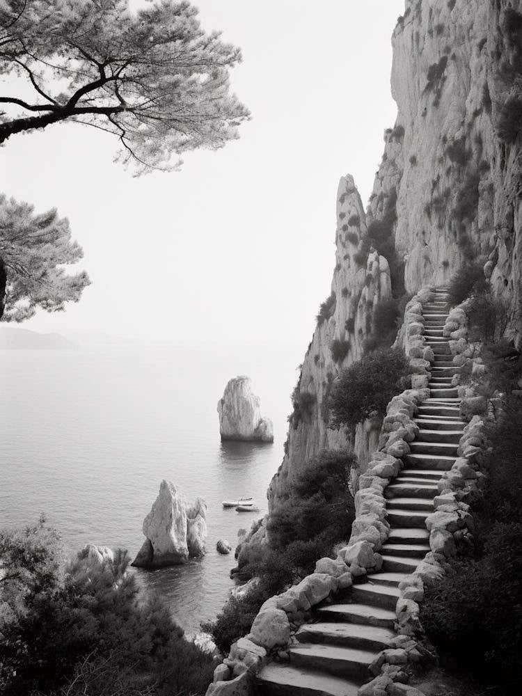 Capri Italy Black And White Photography 1