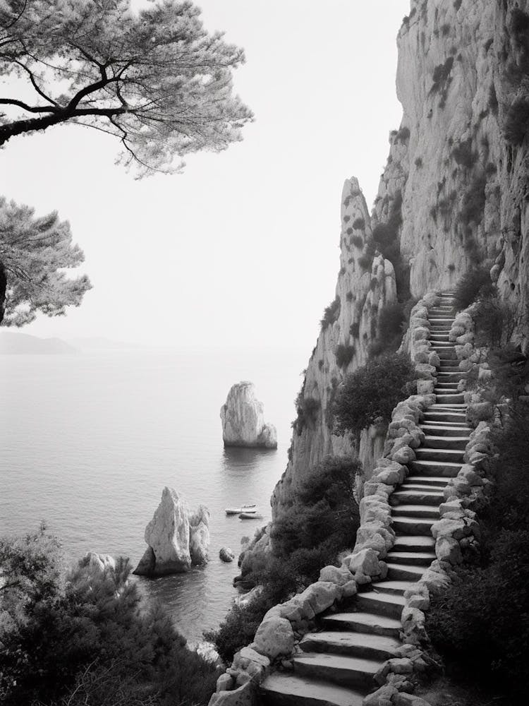 Capri Italy Black And White Photography 1