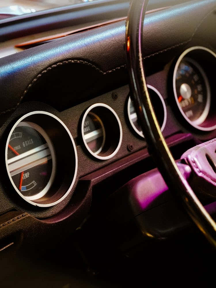 Vintage Sports Car Dashboard