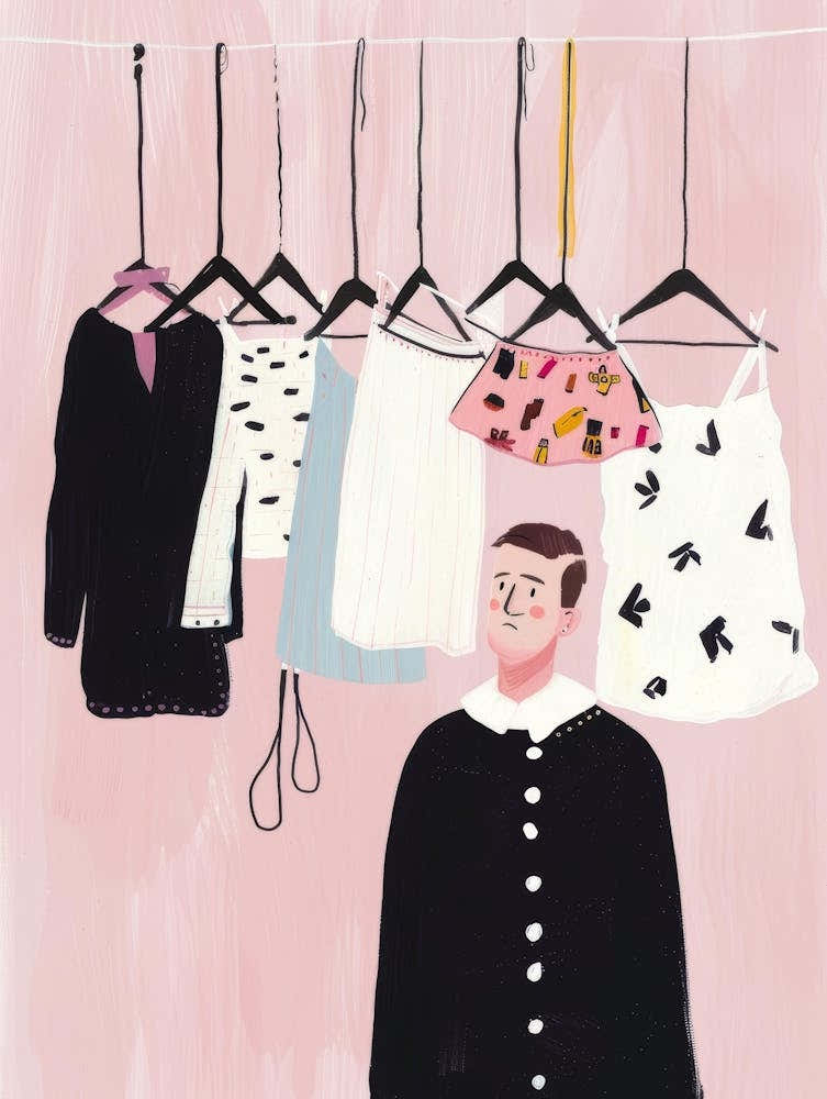 Man Hangs Clothes