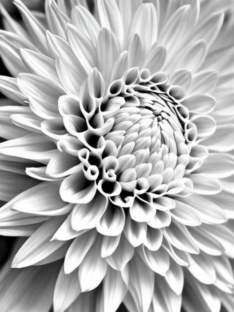 Dahlia B&W Pencil 1 Flower