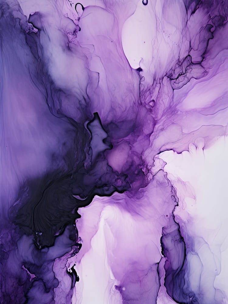 Purple And Black Flow Asbtract Painting 0
