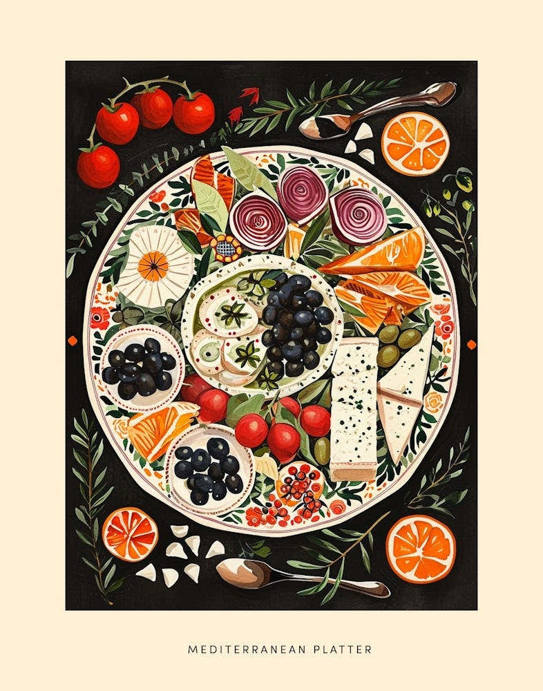 Mediterranean Platter Art Deco Poster