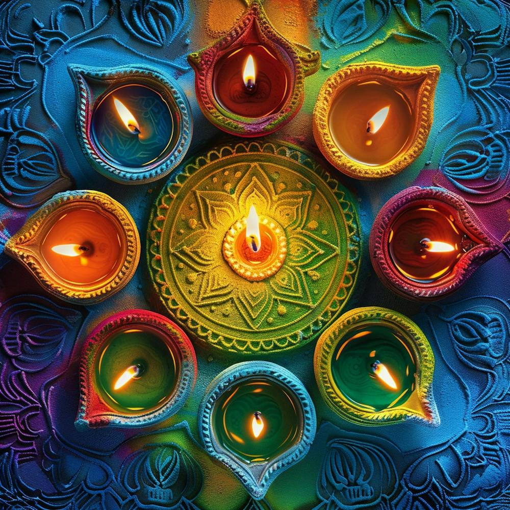 Diwali Themed Banner Texture Featuring Rangoli P 17