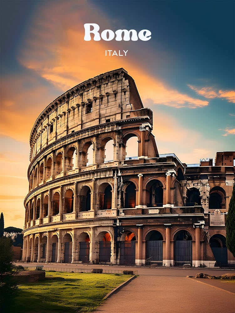 Rome Italy 4 Travel Poster 3 4 Resize