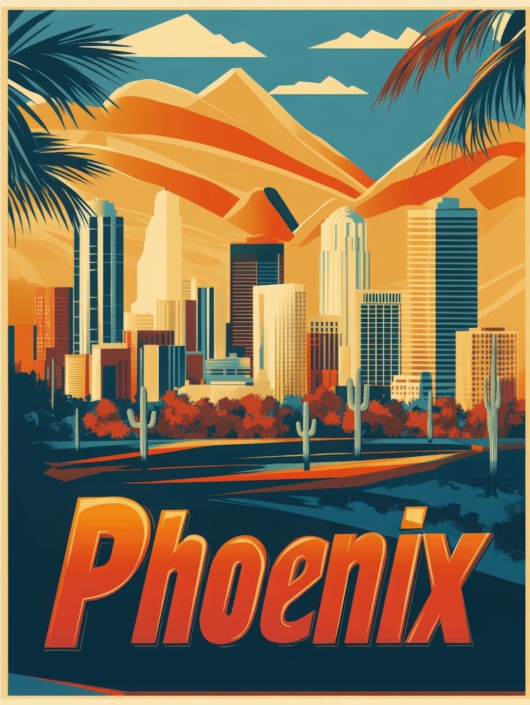 Aihrgdesign A 1970s Inspired Travel Poster For Phoenix Depict Ccf6f52f Ed63 4646 9f5e Cf1aeaed98ed 1