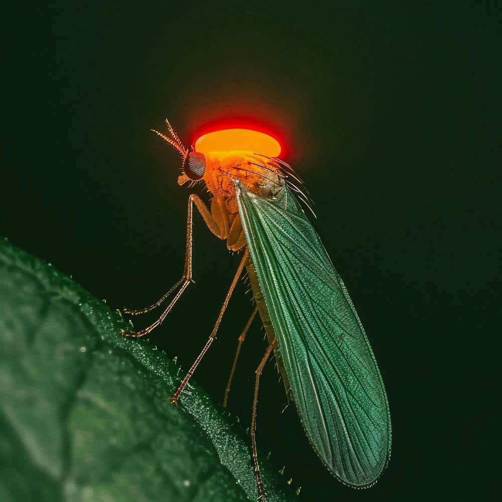 Mosquito Fly With A Flash Halo