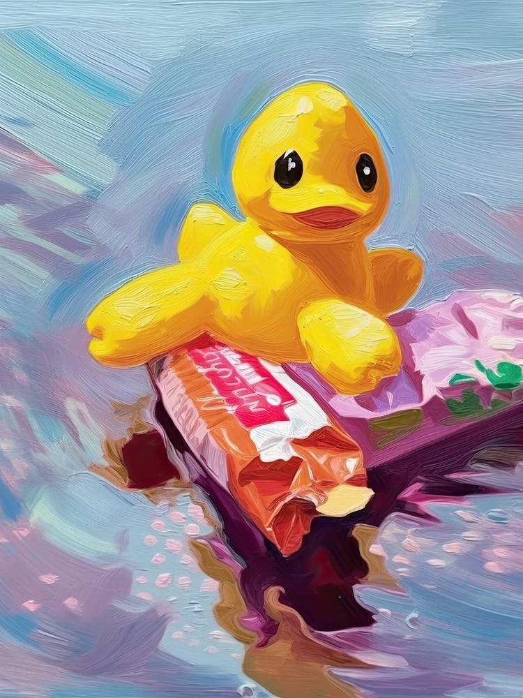 A Yellow Rubber Duck Oil Painting 2
