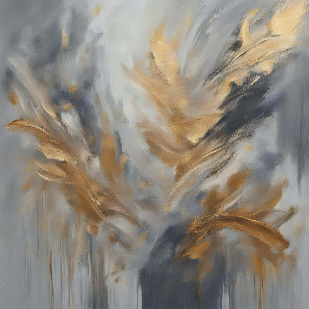 Abstract Gold Leaf Painting