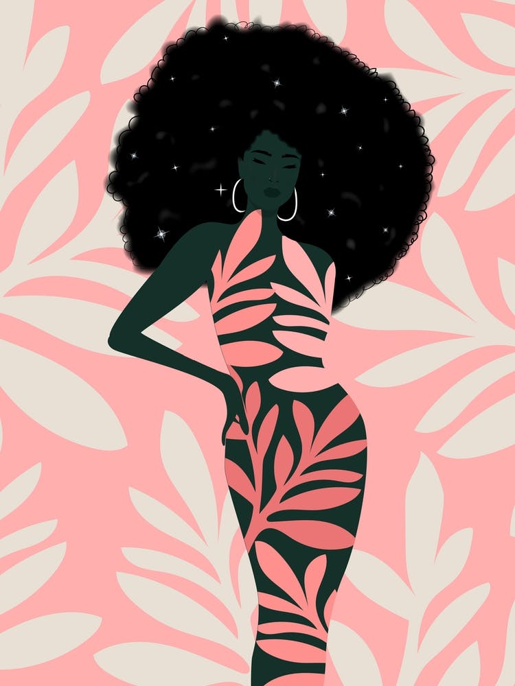 Crown - Afro Hair Woman Art Illustration Print