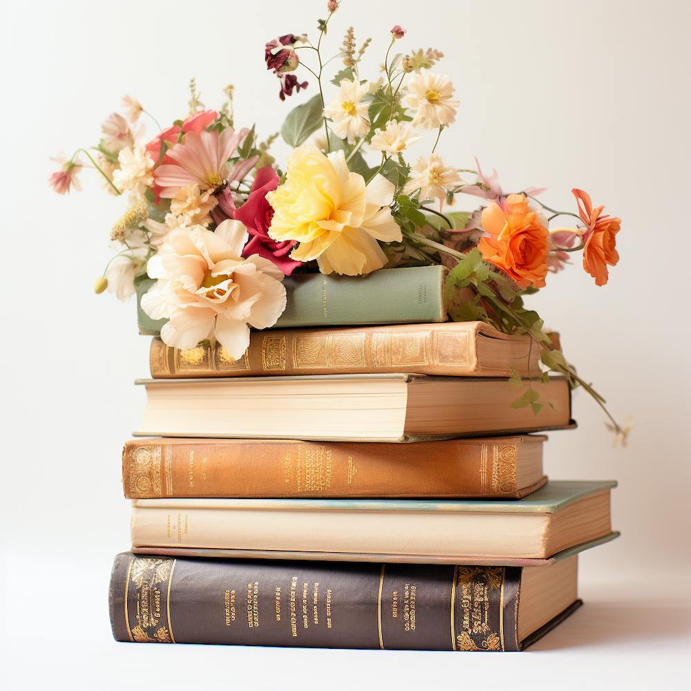Flowers On Books 1