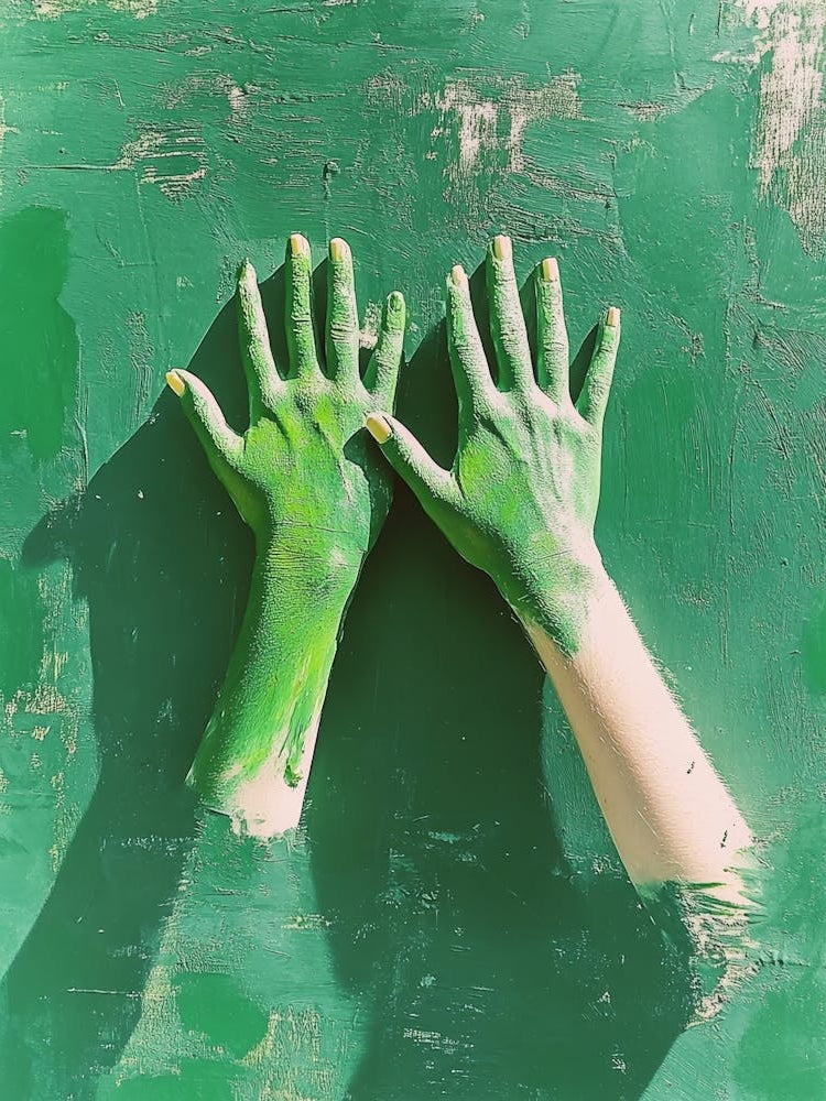 Hands Painted Green