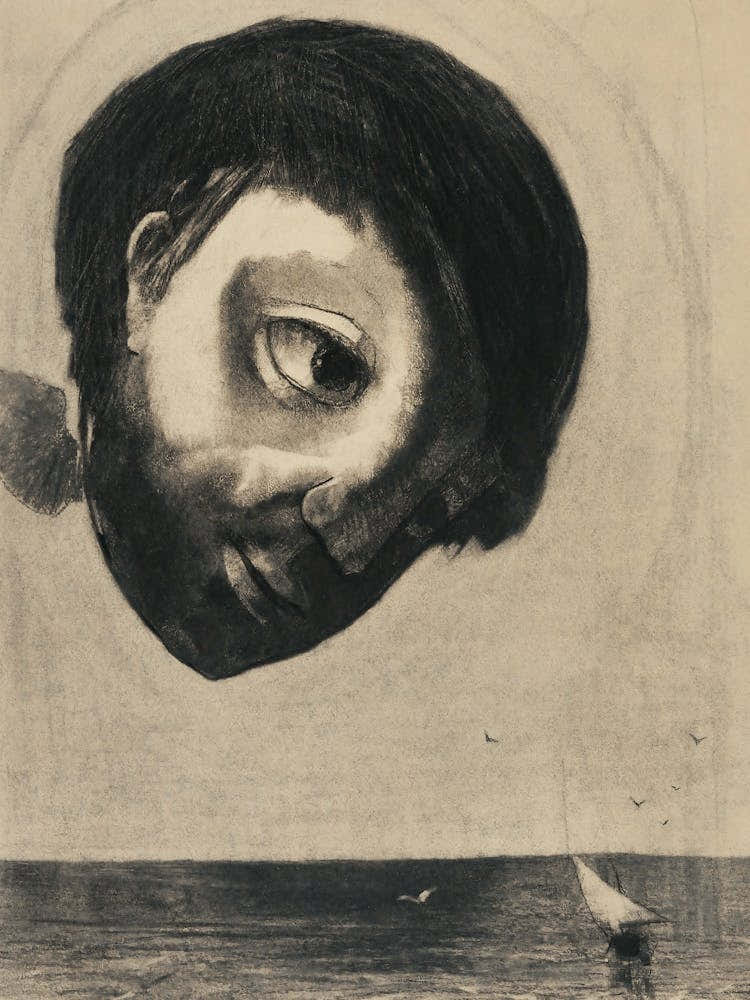 Guardian Spirit Of The Waters (1878), Odilon Redonguardian Spirit Of The Waters (1878), Odilon Redon