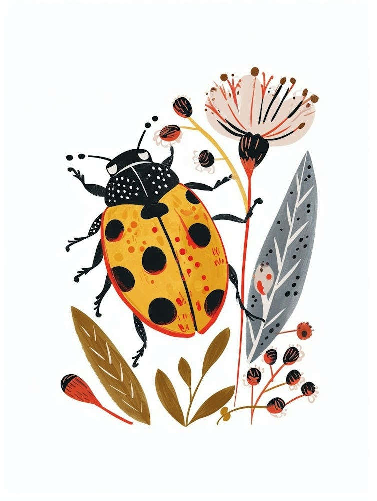 Colourful Insect Illustration Ladybug 19