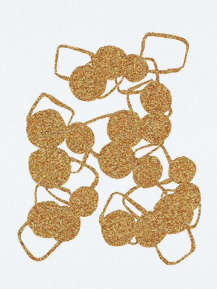 Copper Glitter Shapes Chain 1