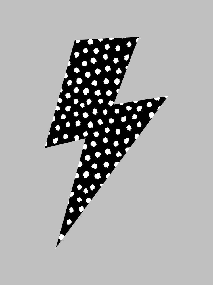 Lightning Bolt Black and White Spotty