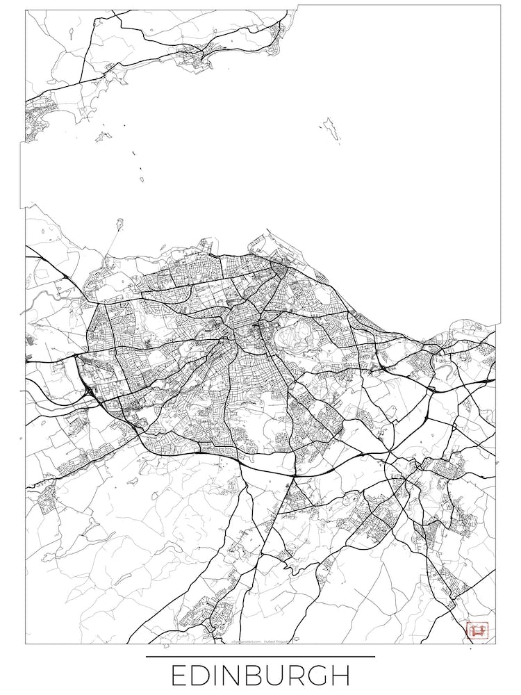 Edinburgh Map Minimal Line