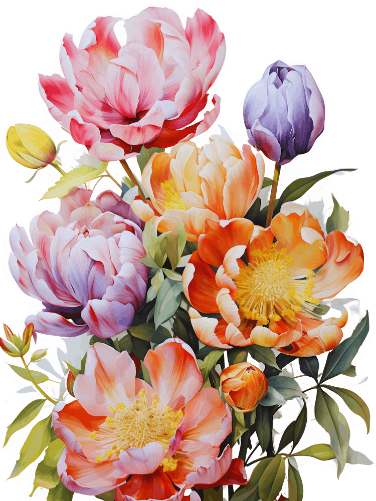 Blossom Symphony Vibrant Multicolored Florals