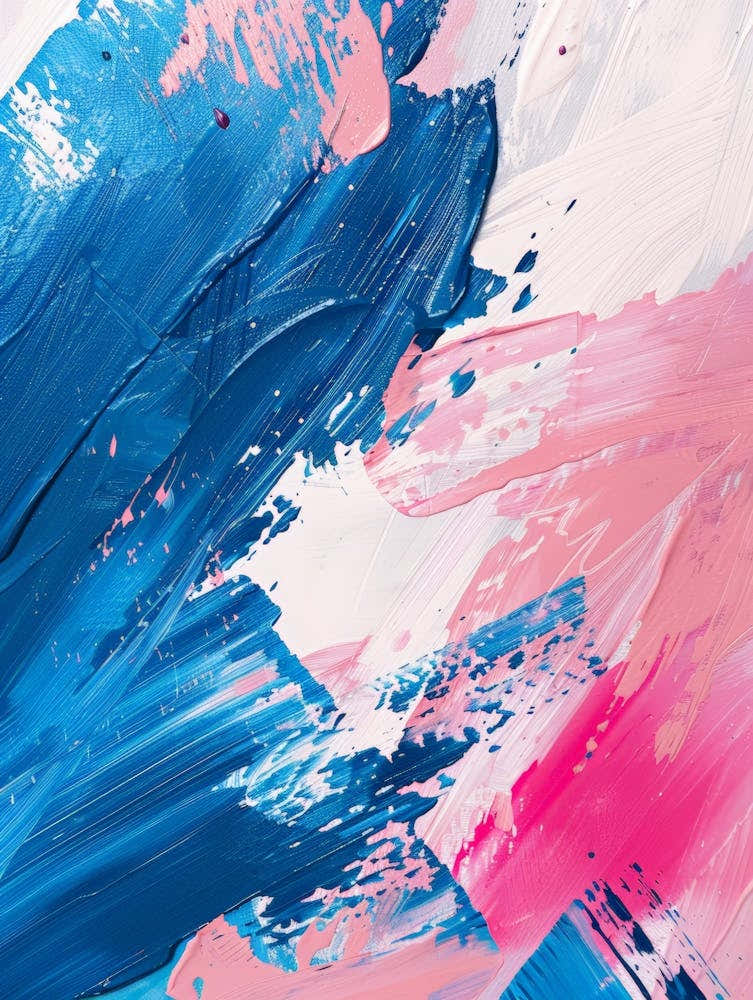 Abstract Of Blue And Pink Paint