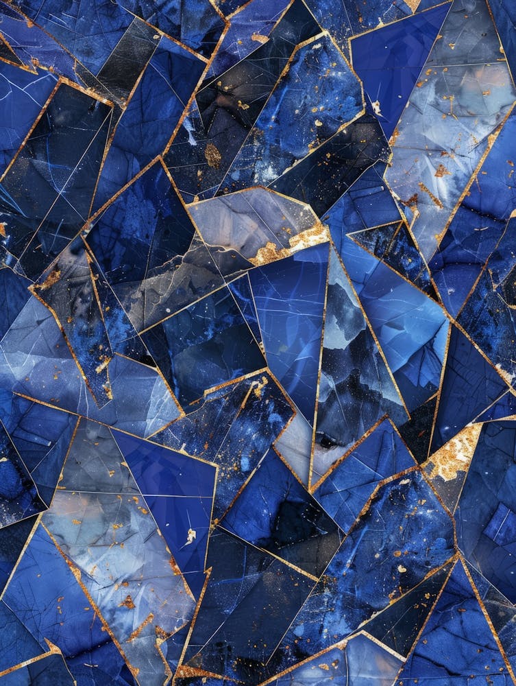 Blue And Gold Marble Background