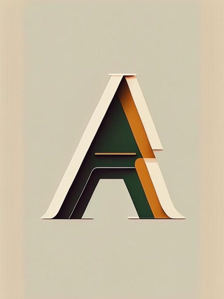 A  Letter, Alphabet Retro Minimal 3