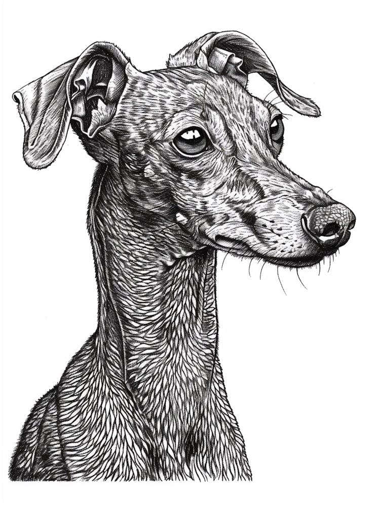 American Greyhound Dog Line Sketch 2