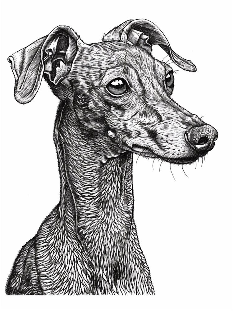 American Greyhound Dog Line Sketch 2